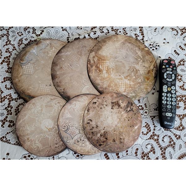 LOT OF 6 SILVERPLATED TABLE TRIVETS