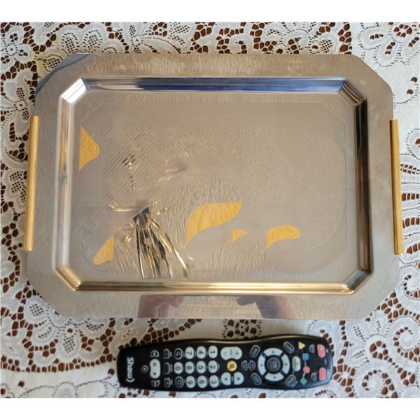 BIRKS 24KT GOLD INLAY SERVING TRAY