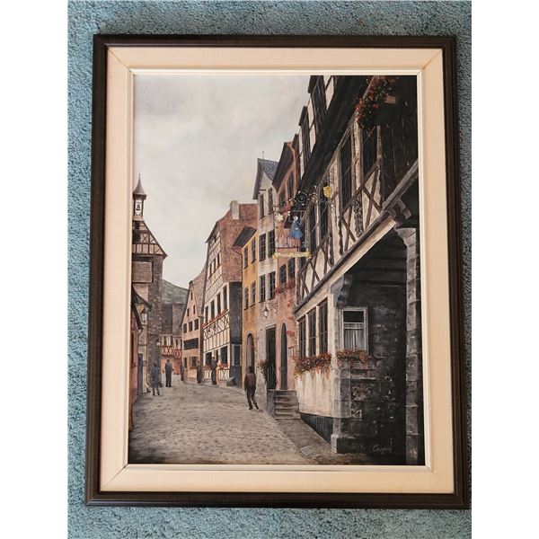 RIQUEWIHR ORGINAL OIL PAINTING DENNIS COUGLIN