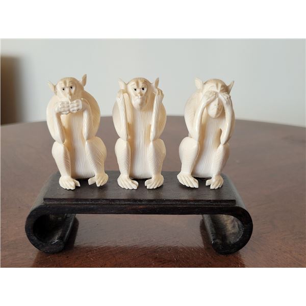 VINTAGE IVORY 3 WISE MONKEYS