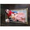 Image 2 : VINTAGE METAL TOY DOLL CRIB WITH 3 DOLLS