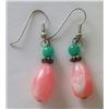 Image 1 : VINTAGE PINK AND GREEN PLASTIC DROP EARRINGS