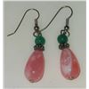 Image 2 : VINTAGE PINK AND GREEN PLASTIC DROP EARRINGS