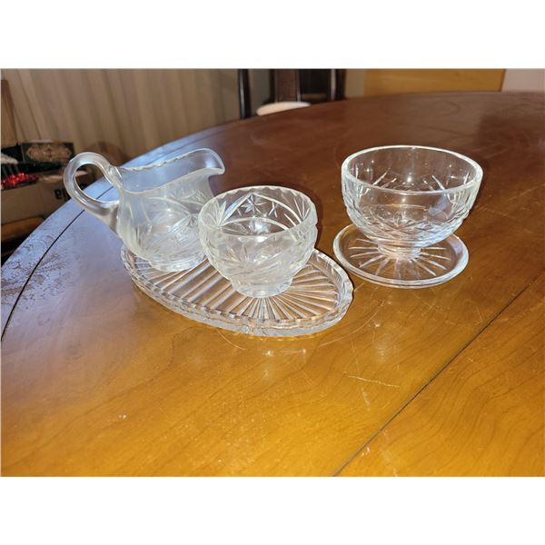 LOT OF 4 PINWHEEL CRYSTAL PIECES