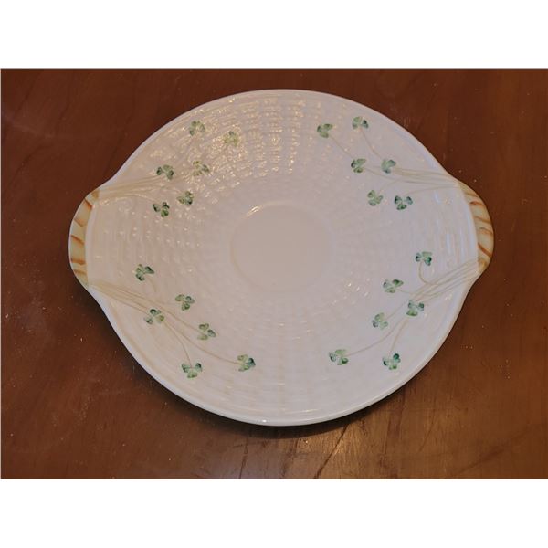 BELLEEK SHAMROCK BREAD PLATE 7TH MARK