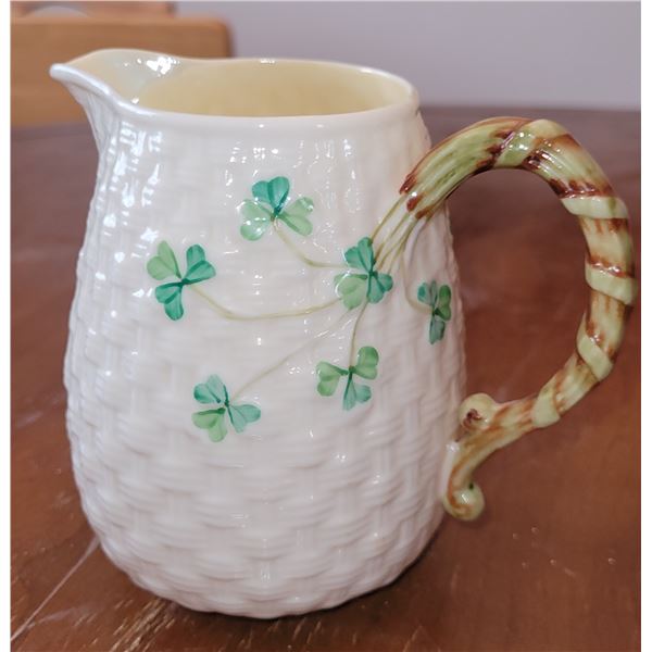 BELLEEK SHAMROCK MILK JUG ROUND 4.5"
