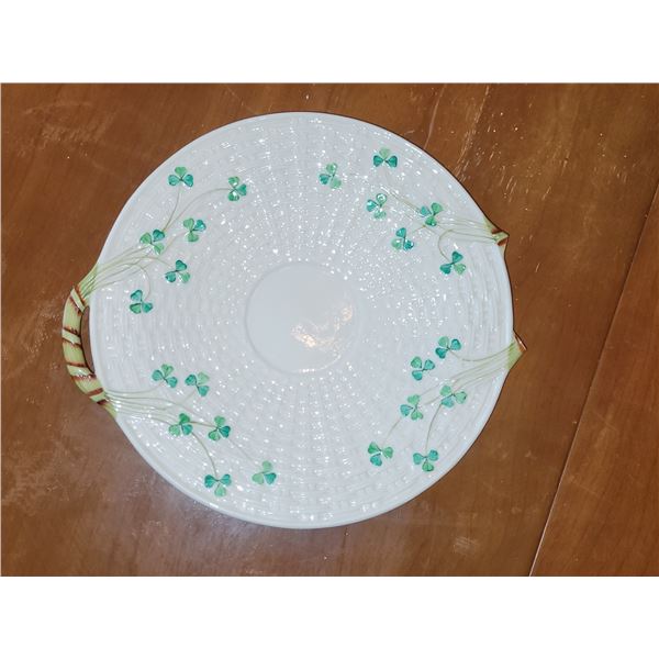 BELLEEK SHAMROCK CAKE PLATE