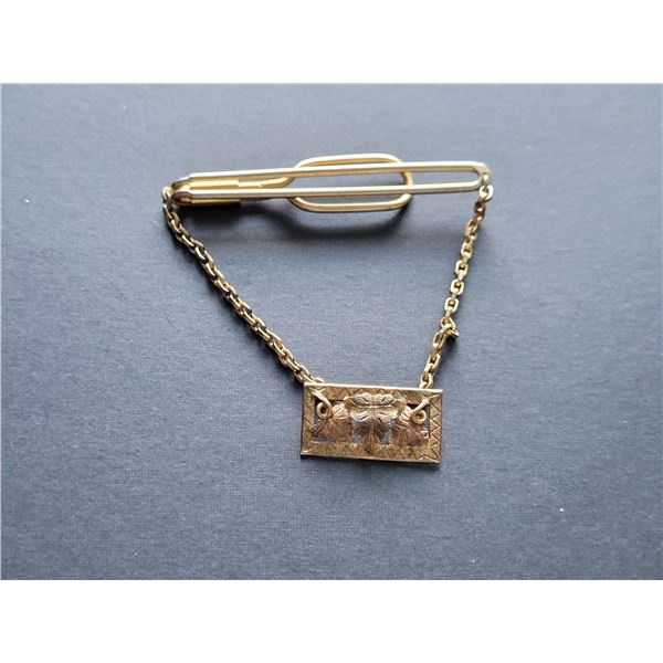 MEN 10KT GOLD SQUARE LEAF LAPEL PIN