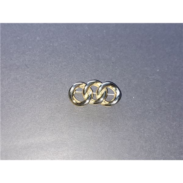 ANTIQUE WOMENS SCARF BROOCH PIN GOLD FILLED