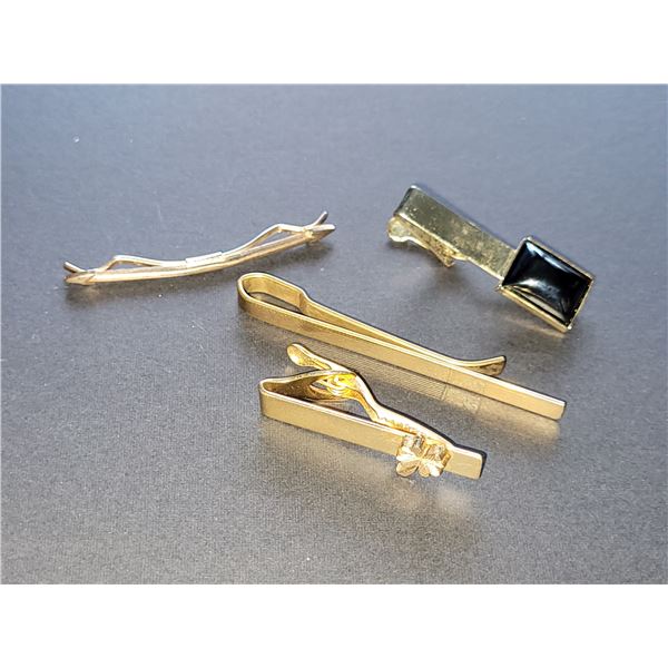 LOT OF 4 VINTAGE GOLD "COLOURED" TIE PINS