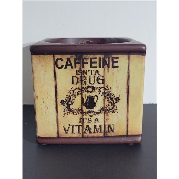 CERAMIC CAFFEINE ISNT A DRUG ITS A VITAMIN PENCIL HOLDER