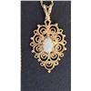 Image 3 : FILIGREE 14K OPAL PENDANT AND NECKLACE