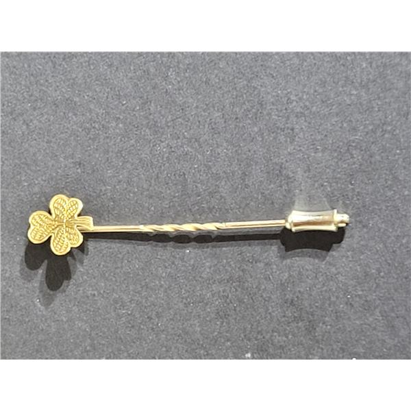 ANTIQUE IRISH CLOVERLEAF STICK PIN