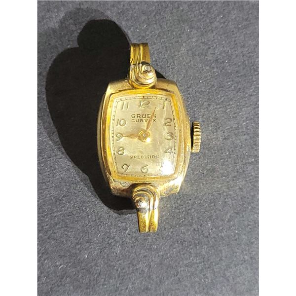 GRUEN CURVEX PRECISION 10K GOLD FILLED LADIES WATCH
