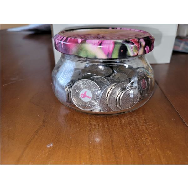 JAR FULL OF CANADIAN COINAGE