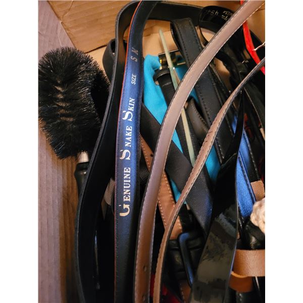 FLAT OF BELTS (SNAKE SKIN AND LEATHER)