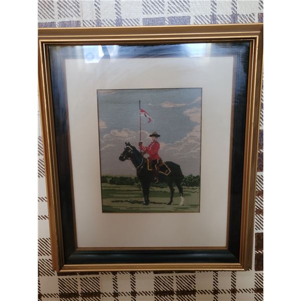 RCMP PETIT POINT FRAMED