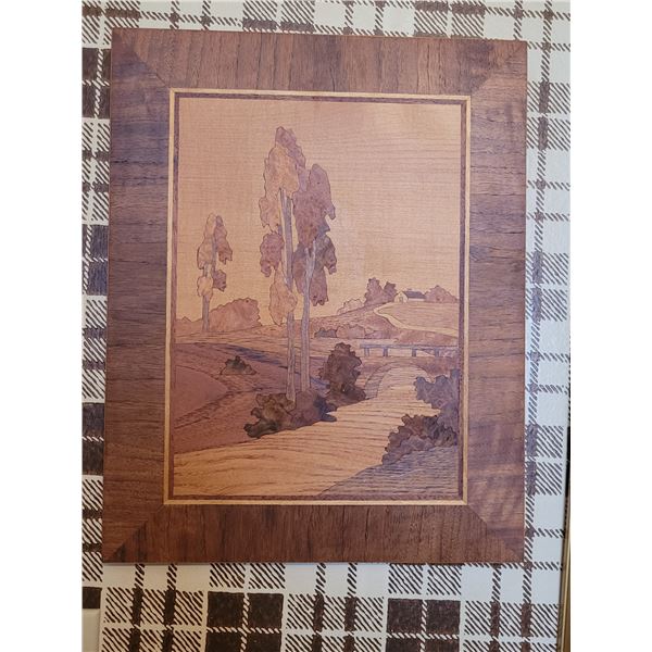 HANDCRATED WOODEN MARQUETRY BVINTAGEY S. KLOTSCHE