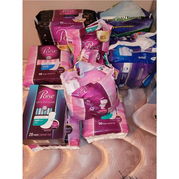 LARGE LOT OF FEMININE HYGEINE PRODUCTS