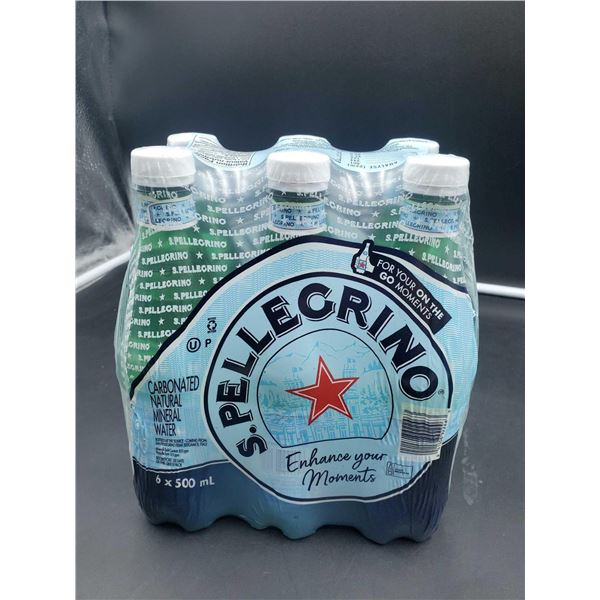 S. Pellegrino Carbonated Natural Mineral Water (6 x 500ml)