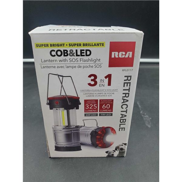 RCA Cob & LED Lantern with SOS Flashlight