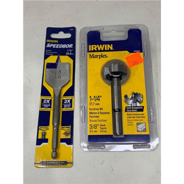 Irwin Sppedbor Spade bit 13/8in  and Forstner Bit 1-1.25in