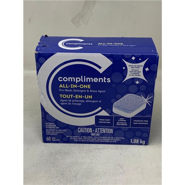 Compliments All-in-One Pre-Wash, Detergent & Rinse Agent (1.08kg)