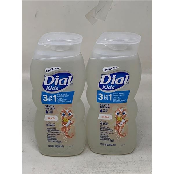 Dial Kids 3 in 1 Peach Scented Body, Hair and Bubble Bath (2 x 354ml)