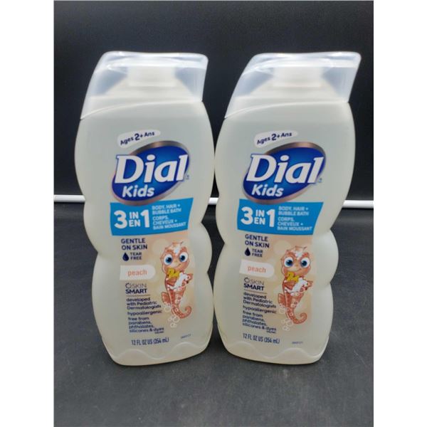Dial Kids 3 in 1 Body, Hair & Bubble Bath-Peach (2 x 354ml)