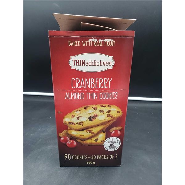 Thinaddictives Cranberry Almond Thin Cookies (30 x 3)