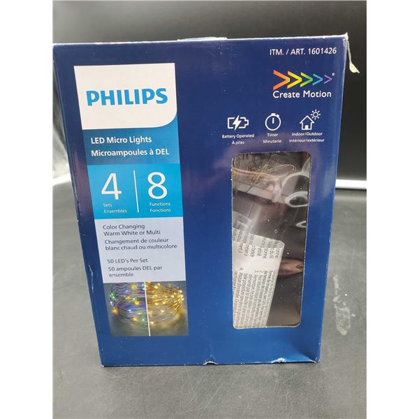 Philips LED Micro Lights-4 sets, 8 funtions Color Changing, Warm White or Multi