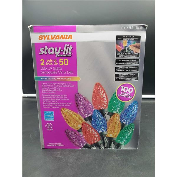 Sylvania Stay-Lit 2 Sets of 50-Multicolour (32.6ft)