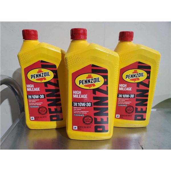 Pennzoil High Mileage SAE 10W-30 Motor Oil (3 x 946ml)
