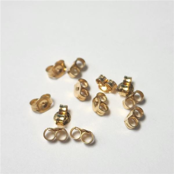 10K Yellow Gold Pack Of 12 0.72G Earring Backs, Suggested Retail Value $200