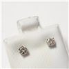 Image 2 : 14K White Gold Diamond (0.28Ct,Si,J-K) Earrings  (~weight 0.44g), Made in Canada, Appraised Retail $