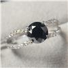 Image 2 : 14K White Gold Black Diamond(1.3ct) Diamond(0.3ct) Ring (~Size 7)(~weight 2.1g), Made in Canada, App
