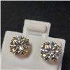 Image 3 : 14K Yellow Gold White Moissanite(2.58ct) Earrings  (~weight 1.06g), Made in Canada, Appraised Retail