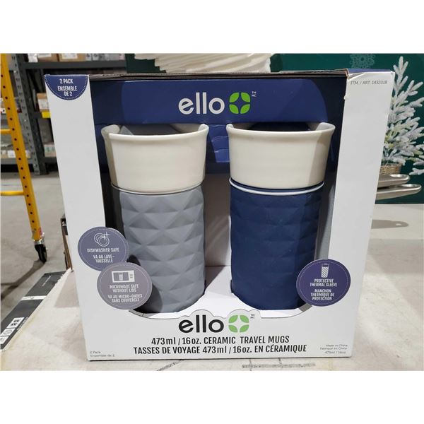 Ello Ceramic Travel Mugs Lot Of 2