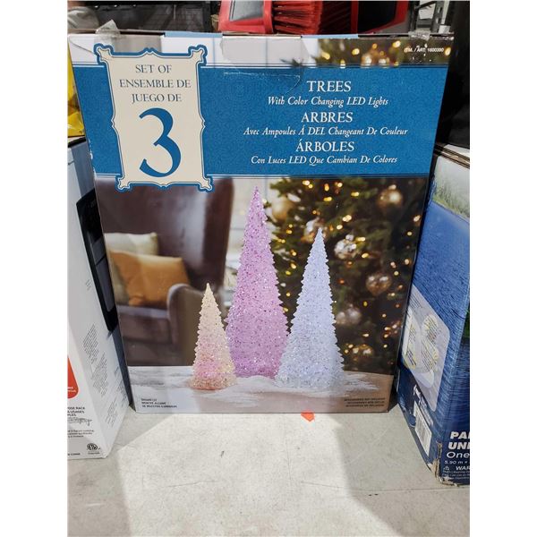 Trees With Color Changing LED Lights Set Of 3