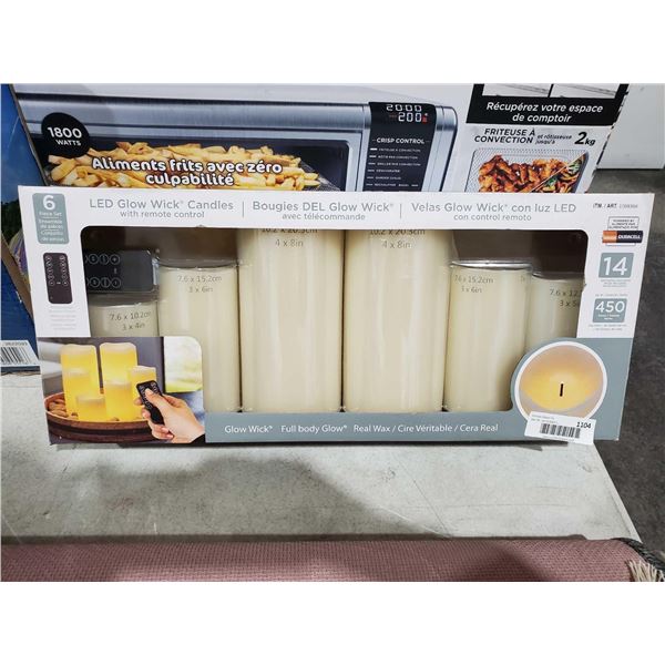 Lot Of 6 LED Glow Wick Candles