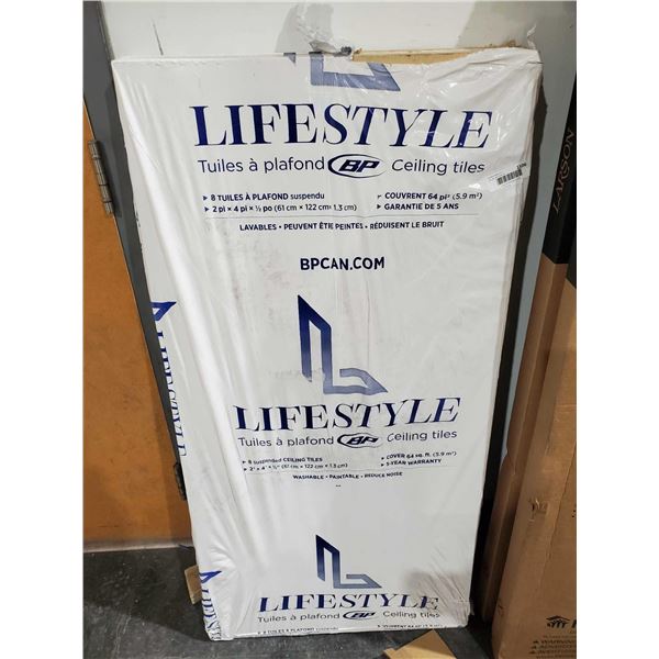 Lifestyle Drop In Ceiling Tiles Lot of 8 - Some damage as seen in photos