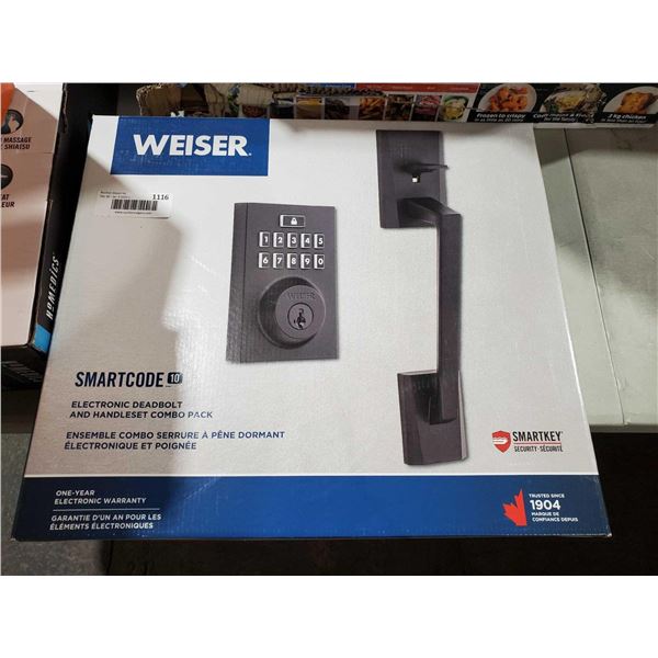 Weiser Electric Deadbolt And Handleset Combo Pack