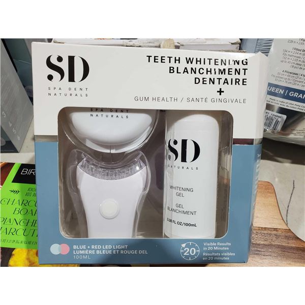 Spa Dent Naturals Teeth Whitening Kit w/ Blue + Red LED Light
