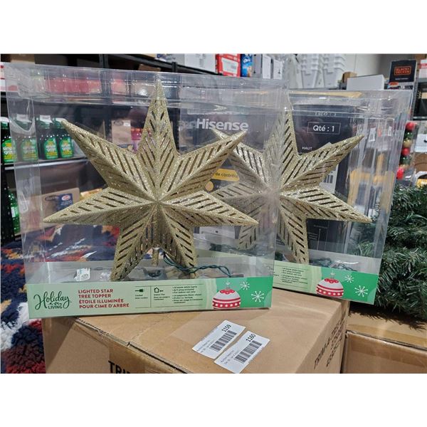 NEW Holiday Living Lighted Star Tree Topper LOT of 2