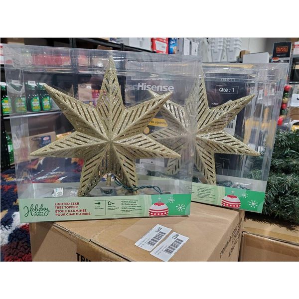 NEW Holiday Living Lighted Star Tree Topper LOT of 2