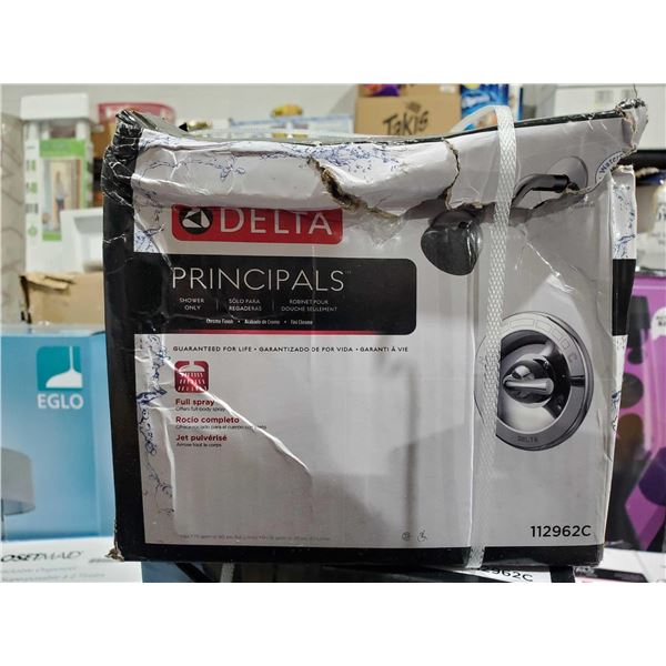 NEW Delta Principals Shower Only Chrome Finish, some damage to box as seen in pictures