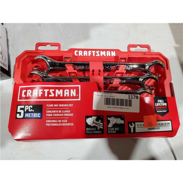NEW Craftsman 5pc Metric Flare Nut Wrench Set
