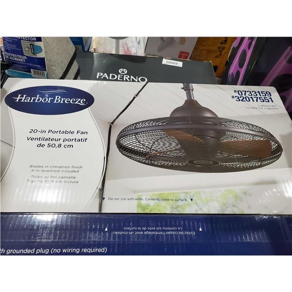 Harbor Breeze 20 Inch Portable Fan - Cinnamon Finish