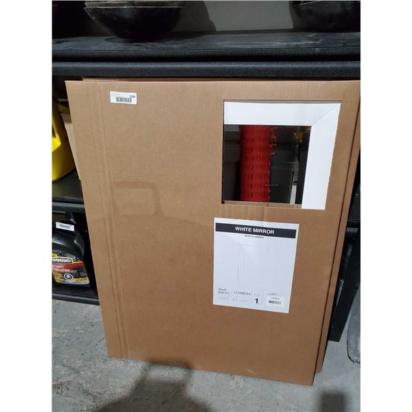 Images 2000 26.5x34.5" Beveled Wall Mirror with White Frame