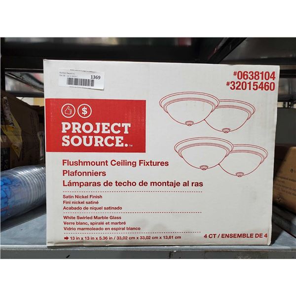 Project Source Flushmount Ceiling Fixtures - 4 Pack